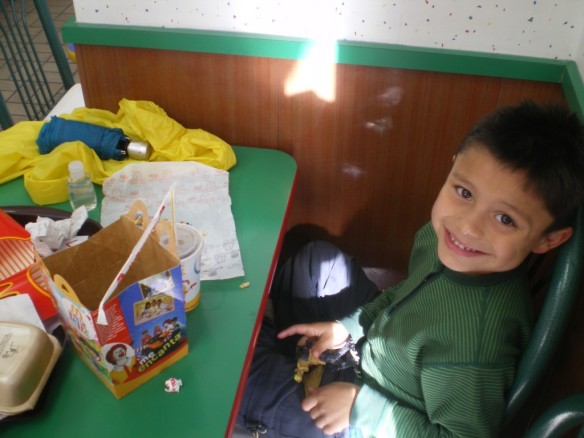 Shawn Reece on his 7th birthday at the McDonald's located near Xela's Central Parque.