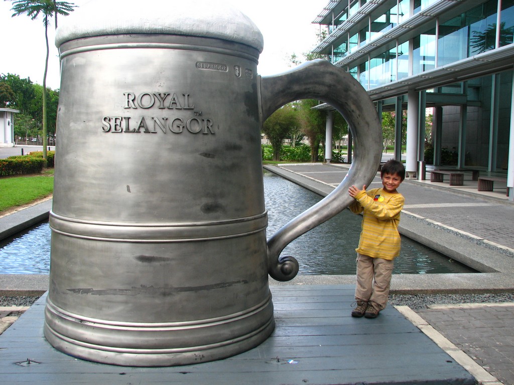 Large pewter mug seen on a tour to the Batu Caves.