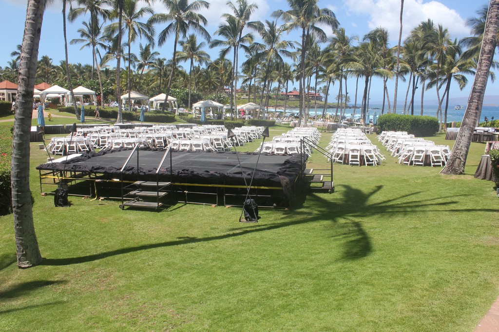 Grand Wailea hotel. Maui. Setting up for the luau.