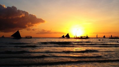 Sunset in Boracay Island.