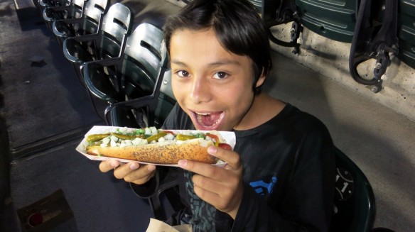 This footlong hotdog at U.S. Cellular Field was delicious!