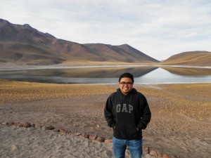  Ivan at the picturesque Laguna Miñiques (4100MASL) high up in the Andes Mountains, in Chile’s Reserva Nacional Los Flamencos.