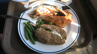 Amtrak Coast Starlight & Empire Builder Train Review - Chicken dinner.