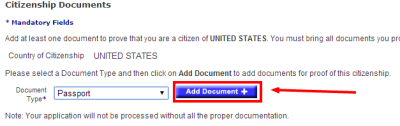 Click "Add Document" to enter your document's details.