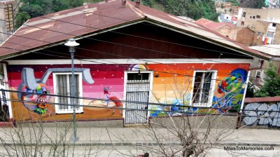 Street art in Valparaiso, Chile.