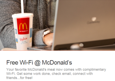 McDonald's Free Wifi for a road trip