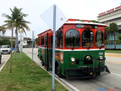 The Miami Trolley provides public transport to the port of miami,