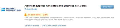 American Express gift cards Big Crumbs