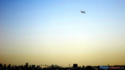 Airplane spotting from the Dubai Ferry.