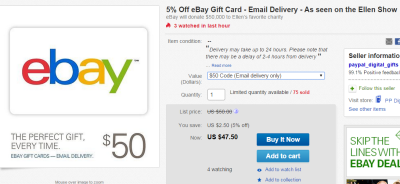 Ellen eBay Gift Cards