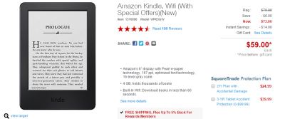 Amazon Kindle  Wifi  With Special Offers  New    Staples®