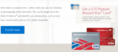 Bank of America Visa Checkout Deal