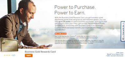 American Express Business Gold Rewards 75,000