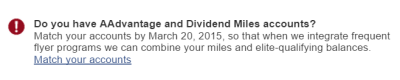 Match AAdvantage and Dividend Miles