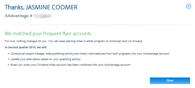 Match AAdvantage and Dividend Miles