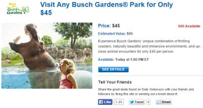 Busch Gardens Discount Tickets Daily Getaways