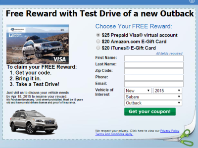 subaru test drive offer