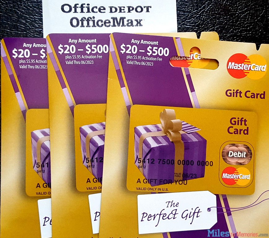 Update on $500 Mastercard Gift Cards at Officemax - Miles to Memories