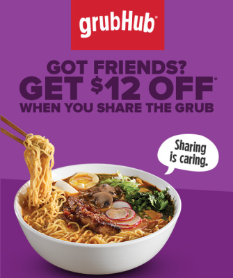 grubhub coupon 12 off