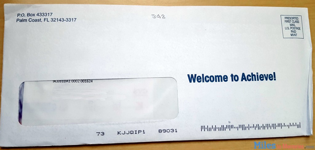 achieve prepaid card mailer fake