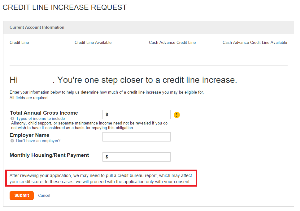discover credit line increase