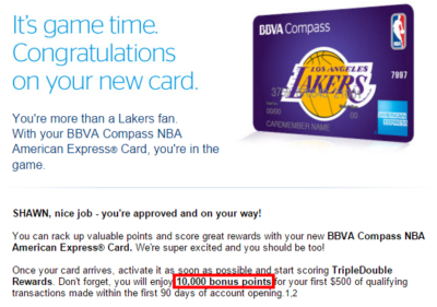 BBVA Compass NBA Amex Bonus