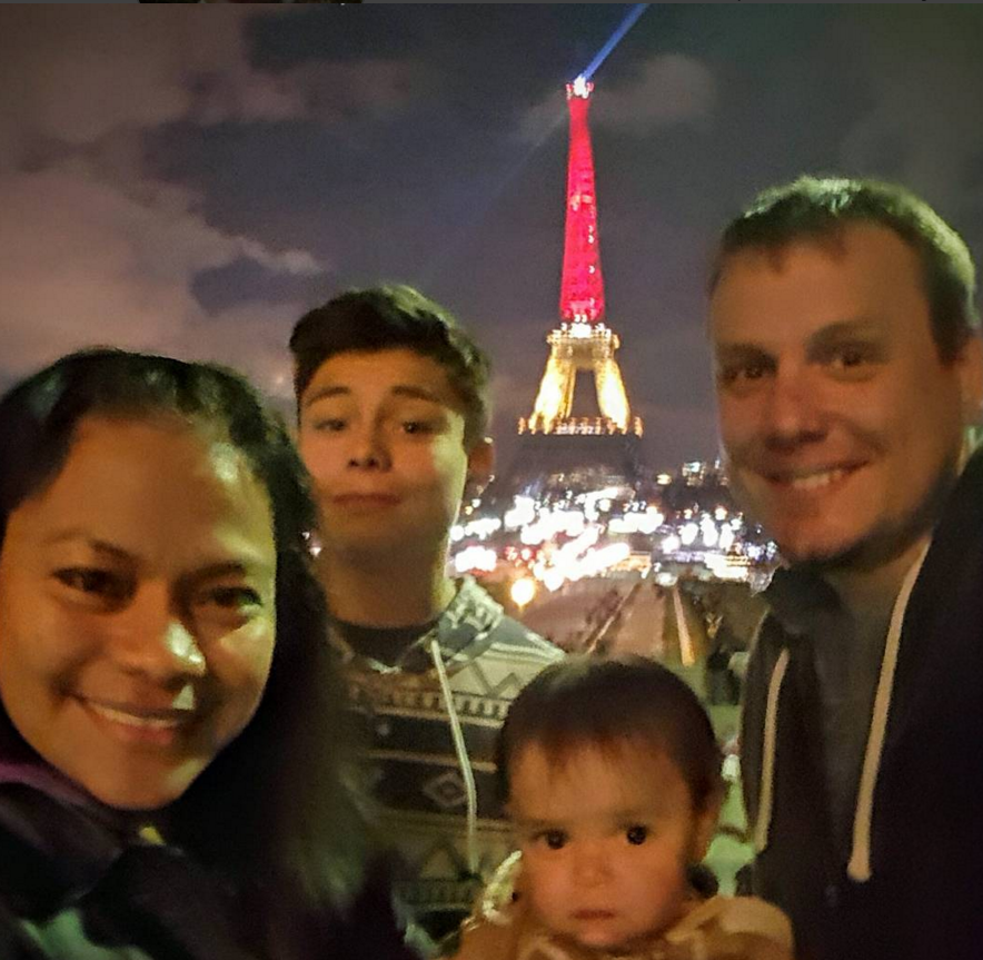 Me and my beautiful family in Paris. Taken from the Miles to Memories Instagram.
