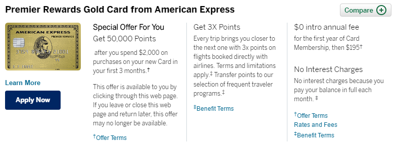 American Express Targeted Offers Incognito