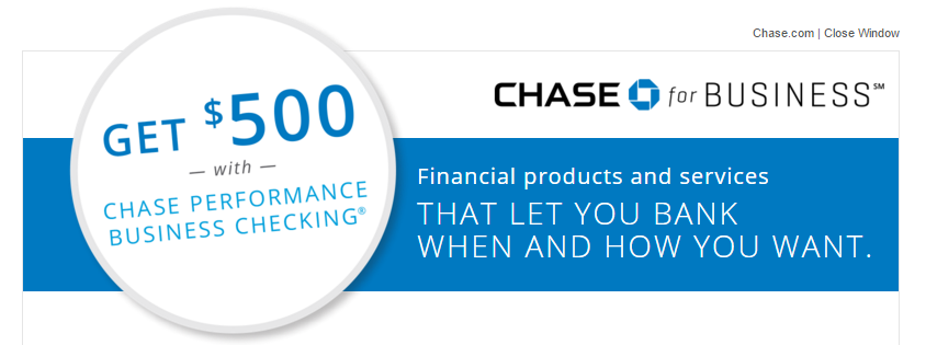 Chase Business Checking Bonus 2016