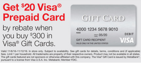 Staples Visa Gift Card Rebate Deal