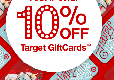 10% off Target Gift-Card Sale: Ways to Maximize Your Savings. December 3, Get 10% off Target Gift Cards online and in-store. Stack for huge Savings. 