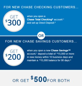 Chase Checking Bonus Code - $500 