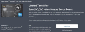 Hilton Surpass 100K free night