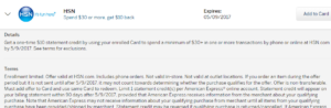 HSN Discount amex offer