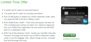 First National Bank TravElite Amex Card