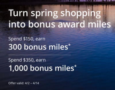 MileagePlus Shopping Spring Bonus Offer