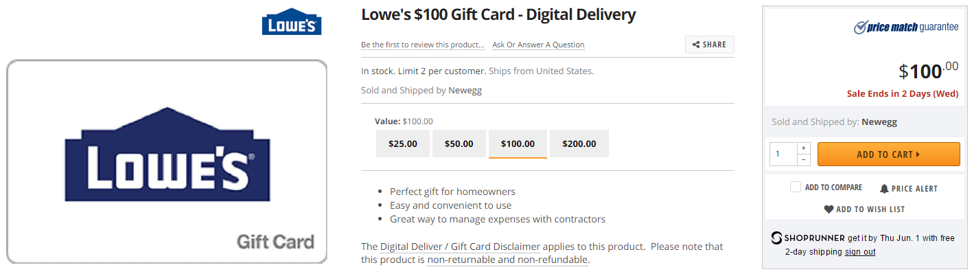 discounted lowes gift cards