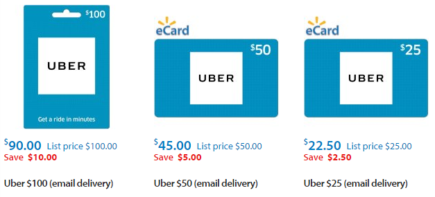 discounted uber gift cards