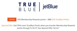 membership rewards jetblue bonus