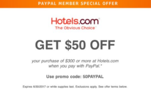 Hotels.com paypal promo