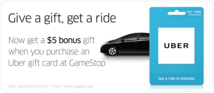 gamestop uber gift cards
