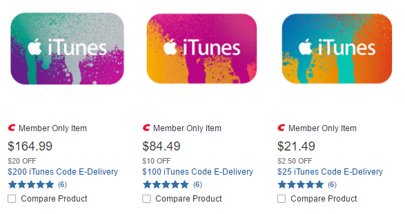 discounted itunes gift cards