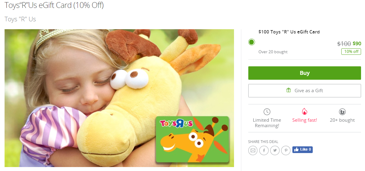 discounted toys r us gift cards