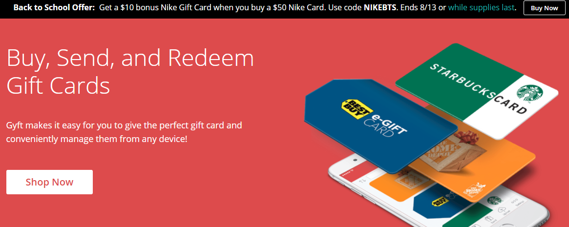 gyft discounted nike gift cards