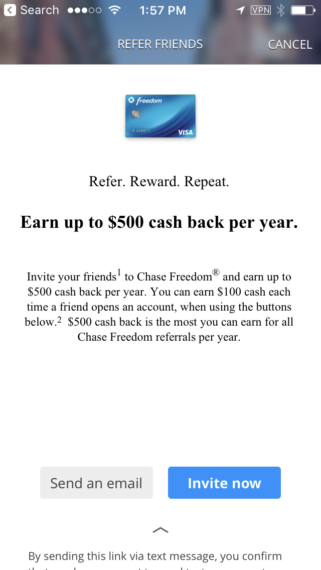 Chase mobile app referrals