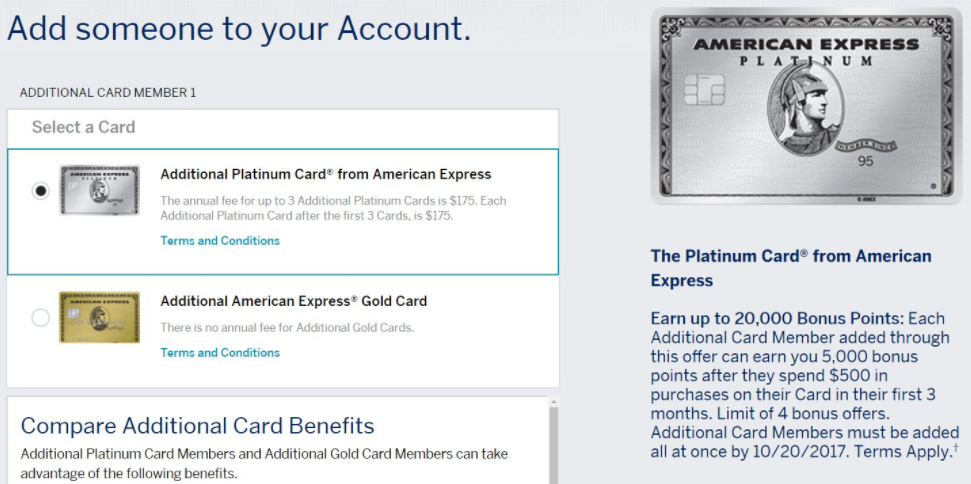 amex platinum authorized user offer