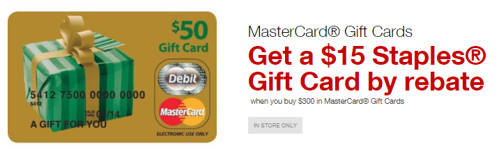 staples mastercard gift card deal