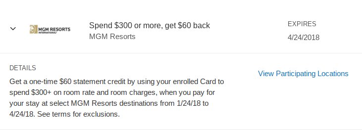 Amex Offers: Hotels