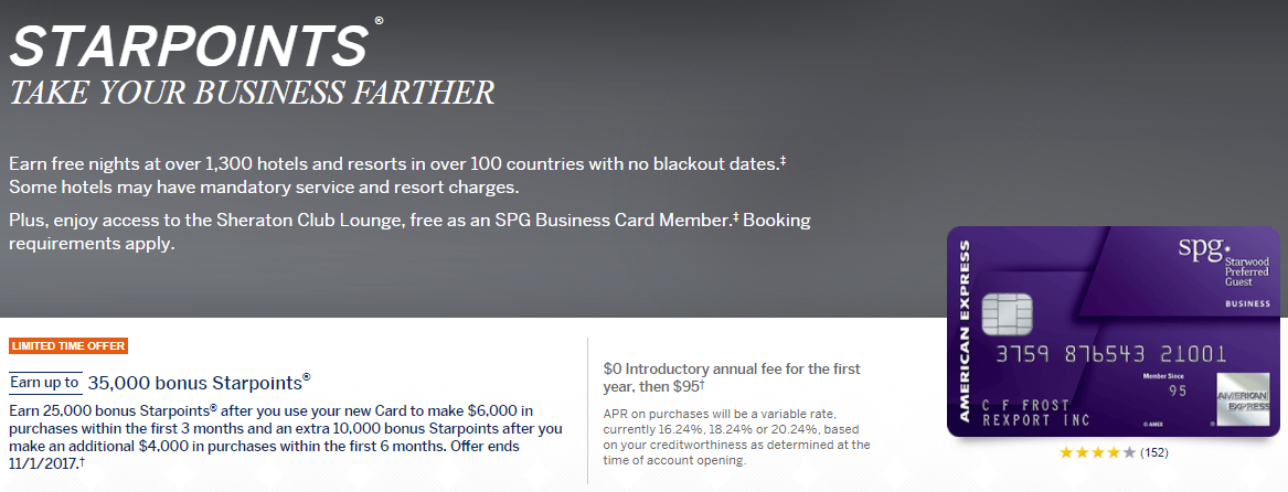 Amex SPG Business Card 35K Bonus