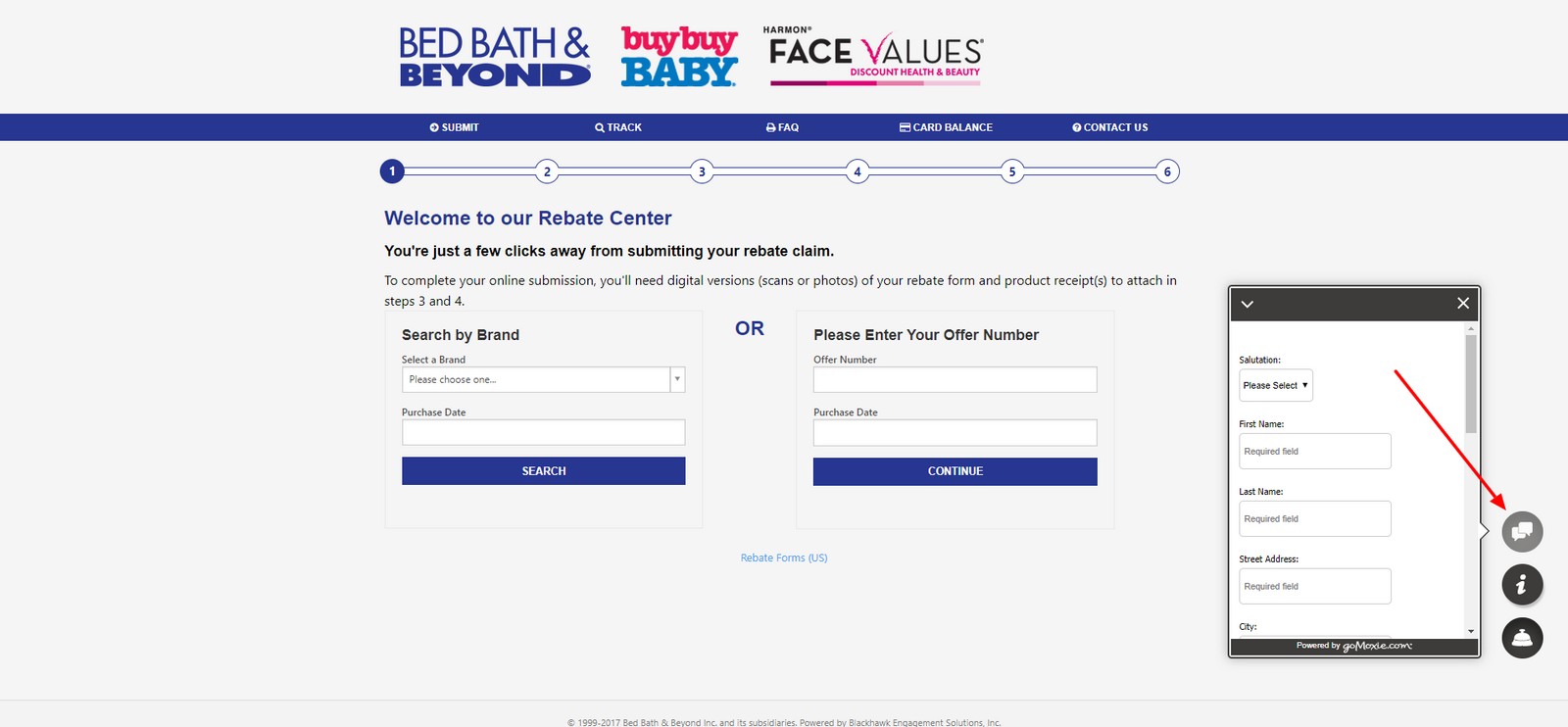 Issues With Bed Bath & Beyond Rebate Submission